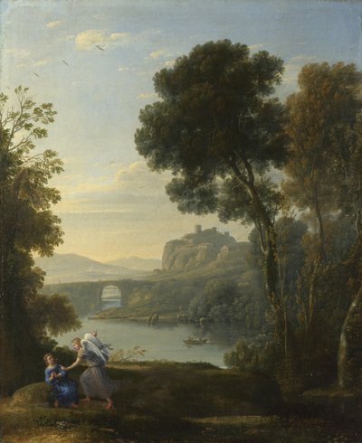 Landschaft mit Hagar und dem Engel, 1646 von Claude Lorrain