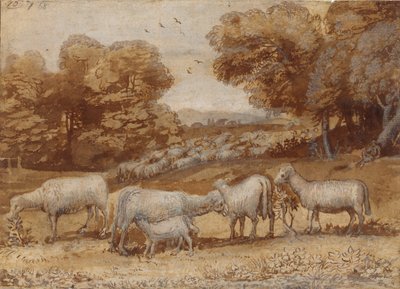 Landschaft mit Schafen, ca. 1648 von Claude Lorrain