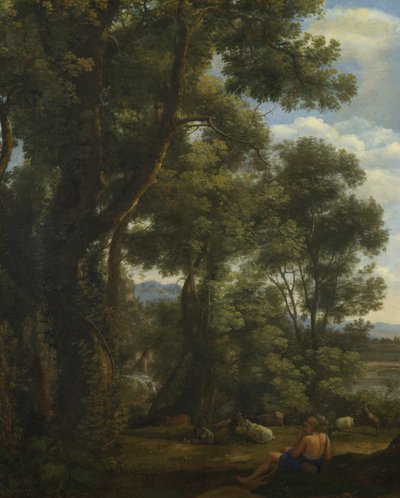 Landschaft mit einem Ziegenhirten und Ziegen von Claude Lorrain