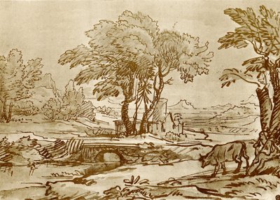 Landschaft mit Brücke von Claude Lorrain