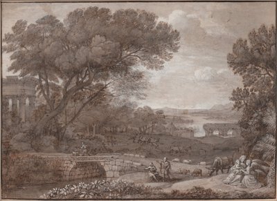Landschaft mit der Rast auf der Flucht nach Ägypten, 1660 von Claude Lorrain