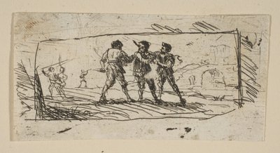 Studie mit Briganten Unterer Abschnitt, ca. 1633 von Claude Lorrain