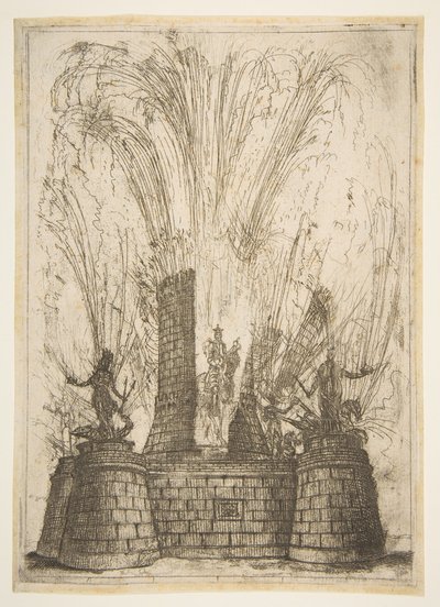 Der runde Turm, der die Statue des Königs der Römer enthüllt, 1637 von Claude Lorrain