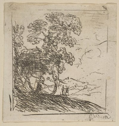 Die zwei Landschaften rechter Baum, ca. 1630 von Claude Lorrain