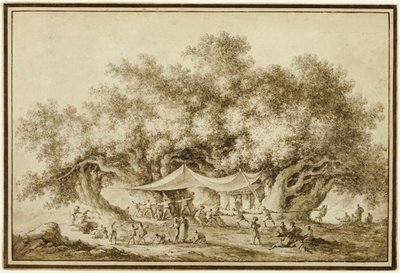 Ansicht des berühmten Kastanienbaums des Ätna, genannt Centum Cavalli von Claude Louis Chatelet