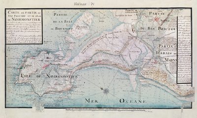 Karte eines Teils von Bas-Poitou und der Île de Noirmoutier, 1703 von Claude Masse