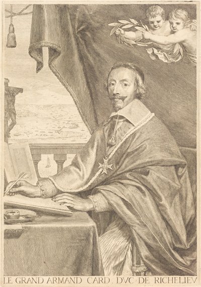 Armand Jean du Plessis, Kardinal Richelieu von Claude Mellan