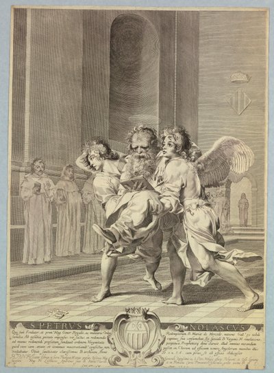 St. Peter Nolasque von Engeln zu den Ämtern getragen von Claude Mellan