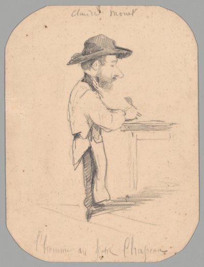 Karikatur eines Mannes mit kleinem Hut von Claude Monet