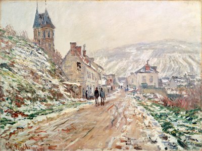 Straße in Vetheuil im Winter von Claude Monet