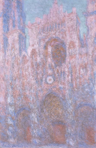 Kathedrale von Rouen: Sonnenuntergangssymphonie in Grau und Rosa von Claude Monet
