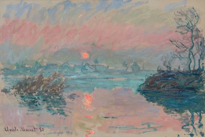 Sonnenuntergang in Lavacourt; Coucher de soleil à Lavacourt, 1880 von Claude Monet
