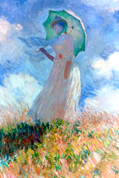 Frau mit nach links gewendetem Regenschirm, 1886 von Claude Monet