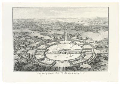 Perspektivische Ansicht der Stadt Chaux, 1804 von Claude Nicolas Ledoux