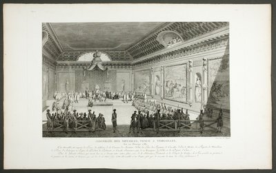 Versammlung bedeutender Persönlichkeiten, abgehalten in Versailles, aus der Serie Tableaux historiques de la Révolution française von Claude Niquet