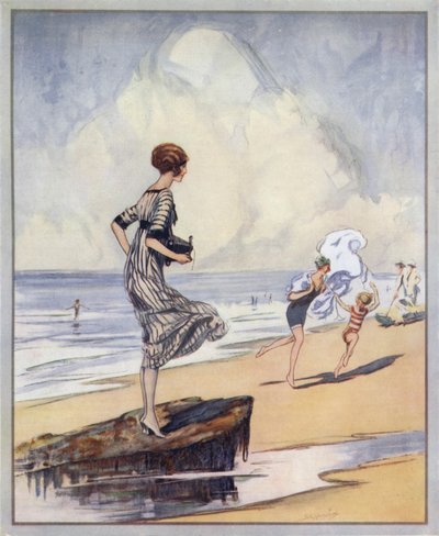 Strandszene, Plakatentwurf für Kodak von Claude Shepperson