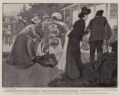 In Gefahr, durch Freundlichkeit getötet zu werden, Verwundete Soldaten im Fort Napier Hospital, Maritzburg von Claude Shepperson
