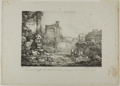Blick auf den Tempel der Sonne und des Mondes vom Kolosseum in Rom von Claude Thienon