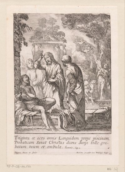 Heilung des Mannes am Teich Bethesda von Claude Vignon