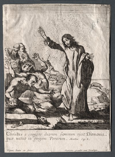 Die Wunder Jesu Christi: Christus befreit den Besessenen von Claude Vignon