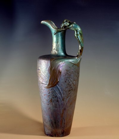 Jugendstil: Keramik- und Metallleuchter von Clement Massier von Clement Massier