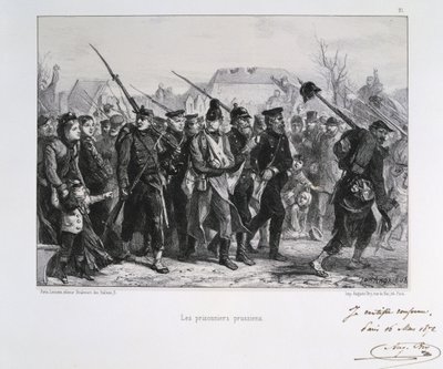 Deutsch-Französischer Krieg 1870-1871: Preußische Kriegsgefangene. Aus einer Serie von Lithografien von Clément Auguste Andrieux über die Nationalgarden. von Clément Auguste Andrieux