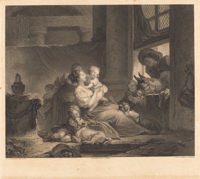 Die Familie des Bauern von Clément Pierre Marillier and Antoine Louis Romanet after Jean Honoré Fragonard