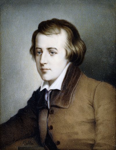 Halbporträt von Heinrich Heine, nach links blickend, 1820 von Colla