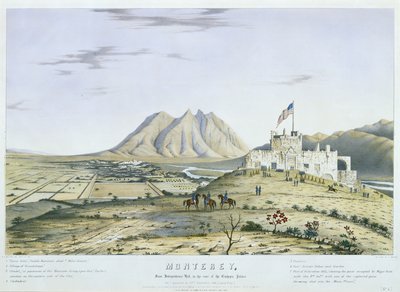 Monterey, vom Independence Hill, hinter dem Bischofspalast. Wie es am 23. September erschien von Colonel Daniel (after) Whiting Powers