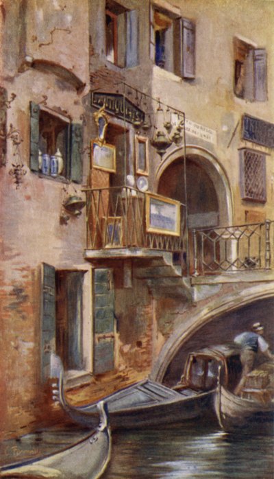 Antiquitätengeschäft auf der Ponte dei Dadi, Venedig von Commendator Formilli