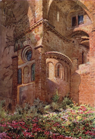 Sacro Speco mit Roseto, Apsis der untersten Kapelle, Subiaco von Commendator Formilli