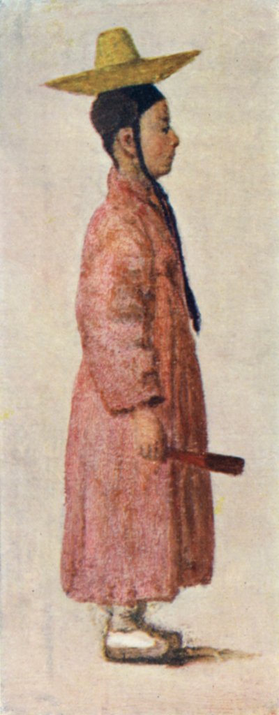 Ein koreanischer Jungenbräutigam mit seinem eigenartigen Hut von Constance J.D. Coulson