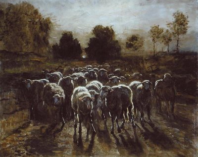Schafherde oder Die Rückkehr der Herde von Constant Emile Troyon