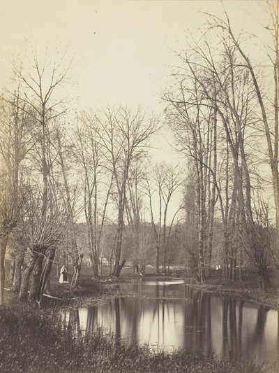 Teich und Bäuerin von Constant Alexandre Famin