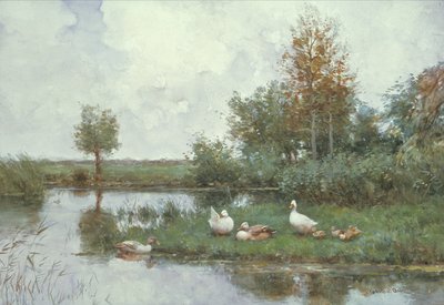 Enten in einer Flusslandschaft von Constant Artz