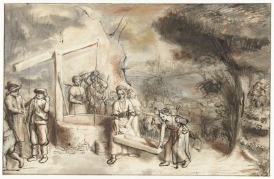 Moses und die Töchter Rehuëls am Brunnen von Constantijn à Renesse