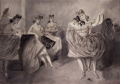 Tanzszene in einem öffentlichen Haus, um 1865 von Constantin Guys