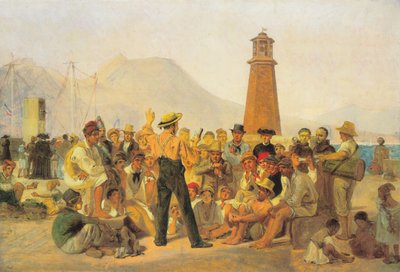 Ein Rezitator von "Orlando Furioso" am Molo, Neapel von Constantin Hansen