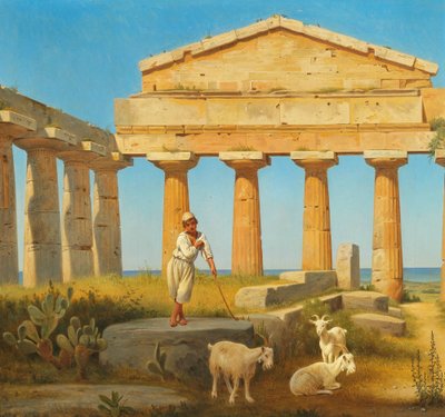 Der Tempel der Ceres in Paestum von Constantin Hansen