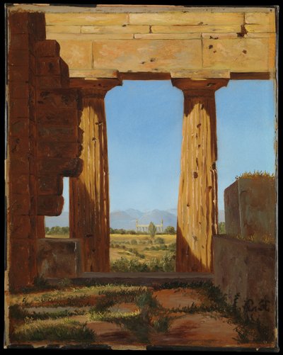 Säulen des Neptuntempels in Paestum von Constantin Hansen