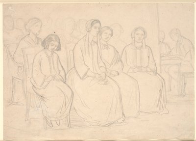 Bei Hages während eines Vortrags von Høyen von Constantin Hansen