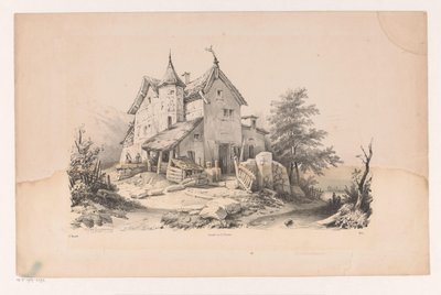 Betende Figuren in einer Landschaft von Constantinus Cornelis Huysmans