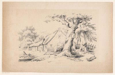 Bauernhof und zwei Bäume (Das Landschaft) von Constantinus Cornelis Huysmans