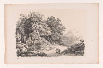 Landschaft mit zwei Figuren auf einem Landweg (Das Landschaft) von Constantinus Cornelis Huysmans