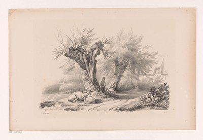 Landweg mit rastendem Mann und Frau von Constantinus Cornelis Huysmans