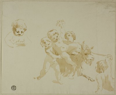 Putti spielen mit einer Ziege von Conte Antonio Maria Zanetti the Elder