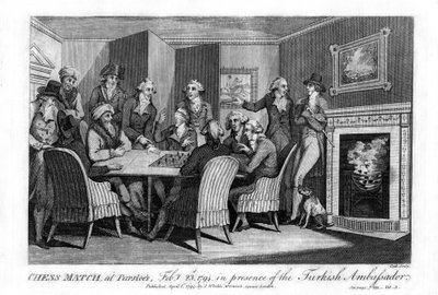 Schachpartie, in Parsloes, 23. Februar 1794, in Anwesenheit des türkischen Botschafters, 1794 von Cook
