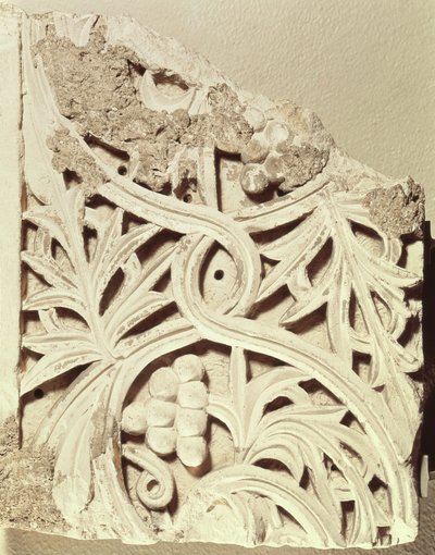 Fragment eines Frieses, aus dem Kloster von Apa Jeremias, Sakkara von Coptic Coptic
