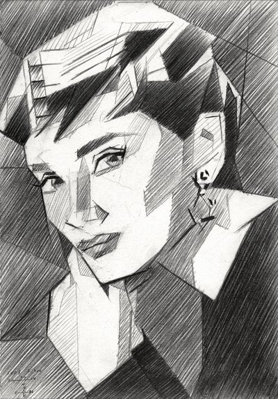 Elegante geometrische Frau von Corné Akkers