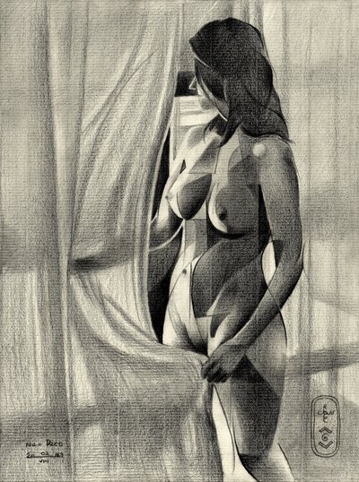 Geometrische Aktfigur von Corné Akkers